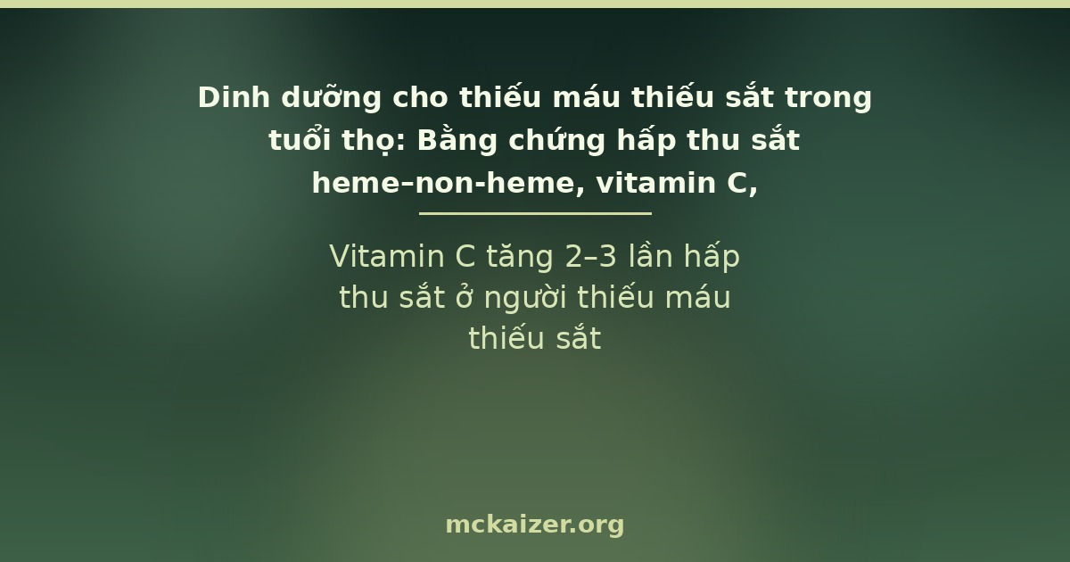 Vitamin C tăng 2–3 lần hấp thu sắt ở người thiếu máu thiếu sắt