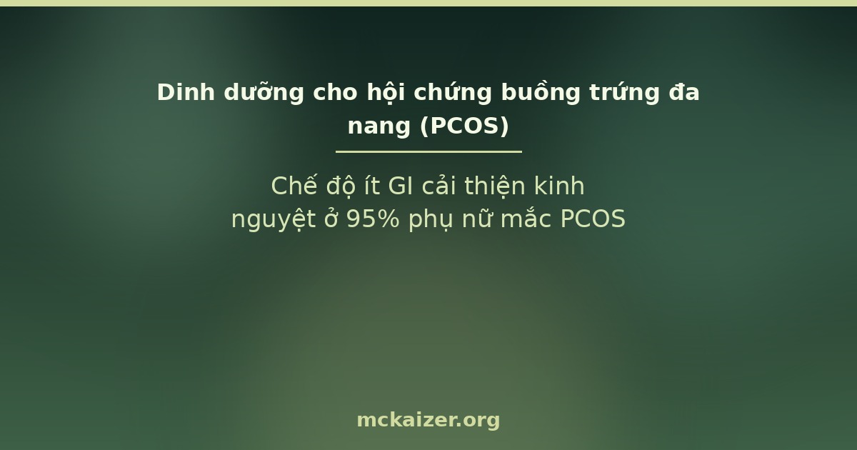 Chế độ ít GI cải thiện kinh nguyệt ở 95% phụ nữ mắc PCOS