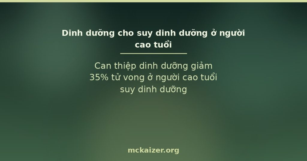 Can thiệp dinh dưỡng giảm 35% tử vong ở người cao tuổi suy dinh dưỡng