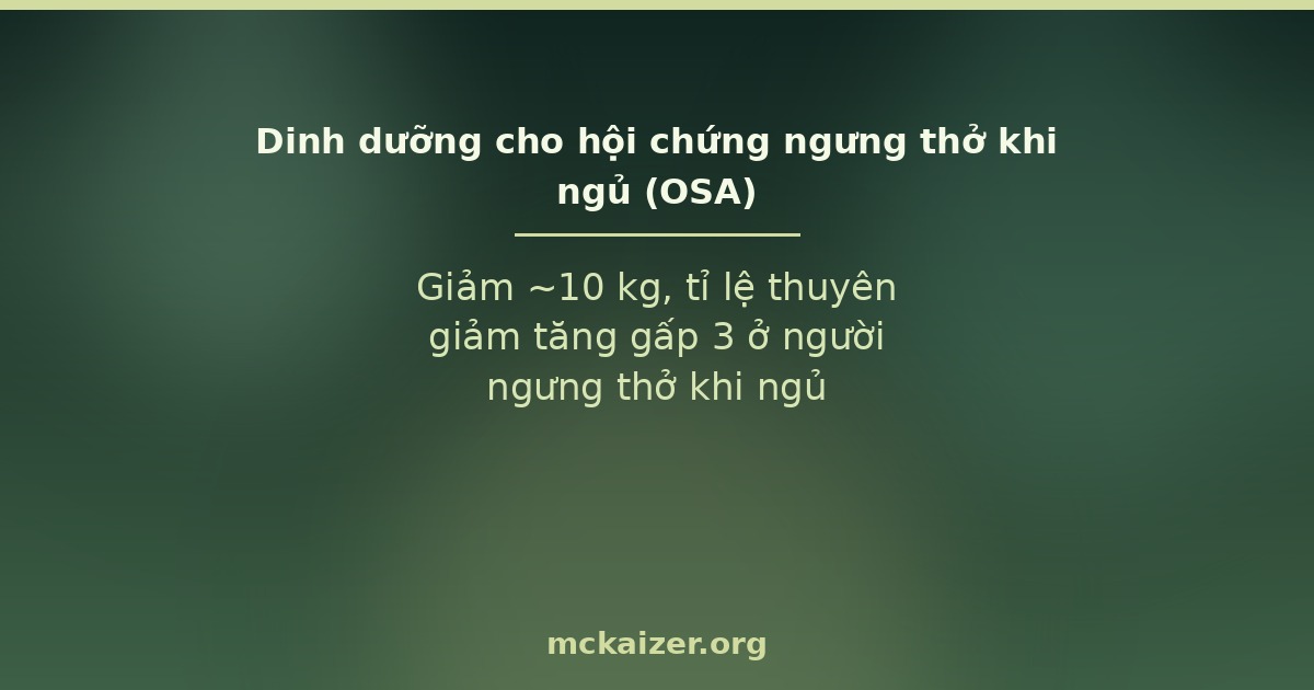 Thumbnail bài viết: Dinh dưỡng cho hội chứng ngưng thở khi ngủ (OSA) — giảm ~10 kg, tỉ lệ thuyên giảm tăng gấp 3 (Sleep AHEAD)