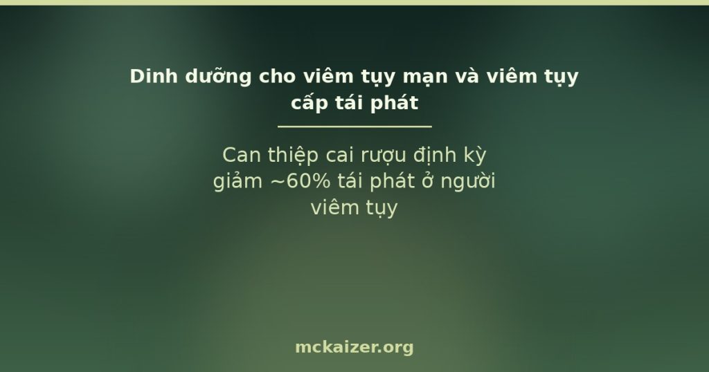Can thiệp cai rượu định kỳ giảm ~60% tái phát ở người viêm tụy
