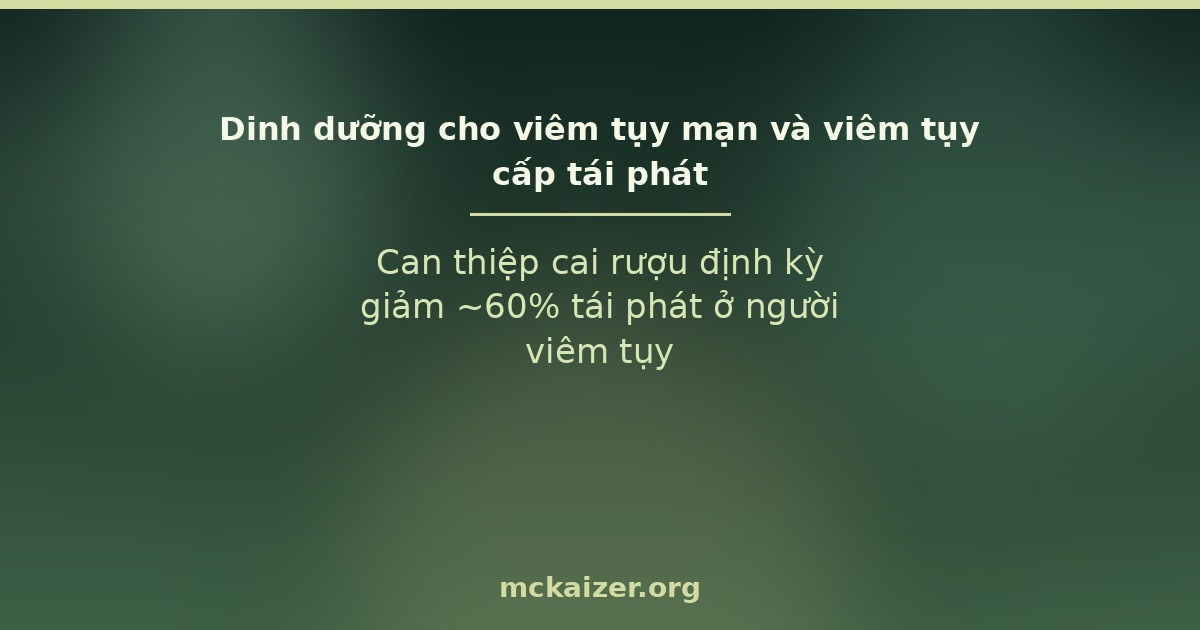 Can thiệp cai rượu định kỳ giảm ~60% tái phát ở người viêm tụy