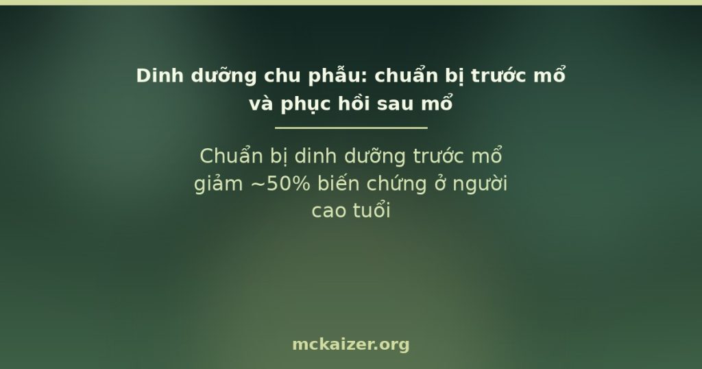 Chuẩn bị dinh dưỡng trước mổ giảm ~50% biến chứng ở người cao tuổi