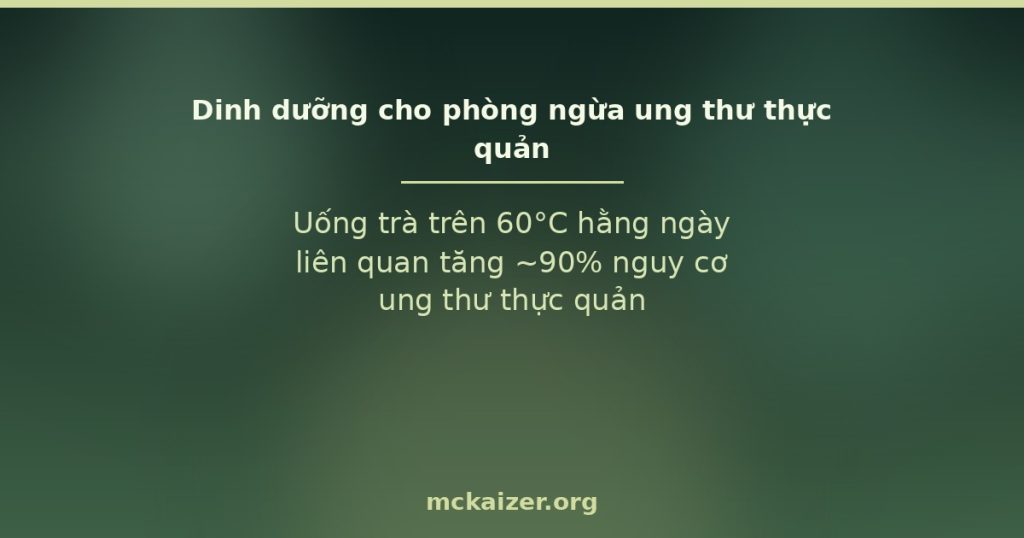Uống trà trên 60°C hằng ngày liên quan tăng ~90% nguy cơ ung thư thực quản