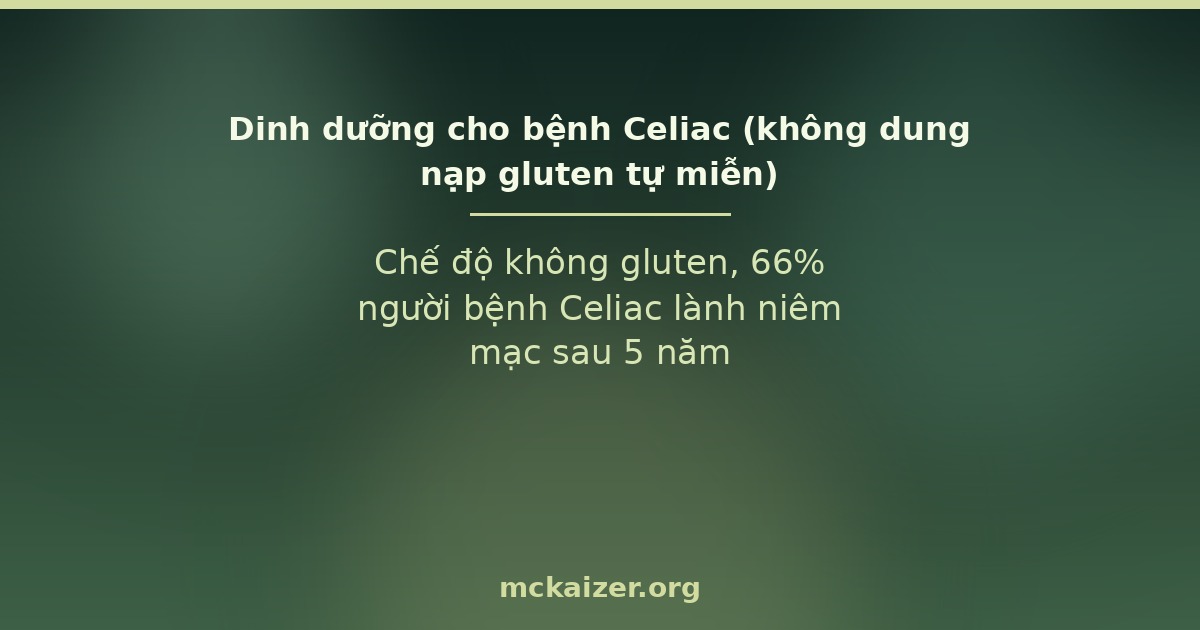 Chế độ không gluten, 66% người bệnh Celiac lành niêm mạc sau 5 năm