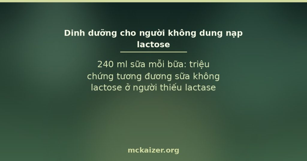 240 ml sữa mỗi bữa: triệu chứng tương đương sữa không lactose ở người thiếu lactase