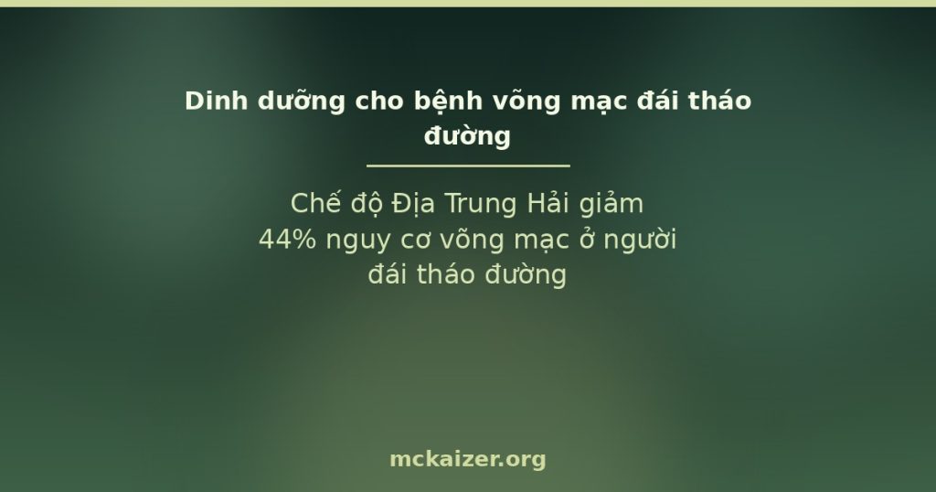 Chế độ Địa Trung Hải giảm 44% nguy cơ võng mạc ở người đái tháo đường
