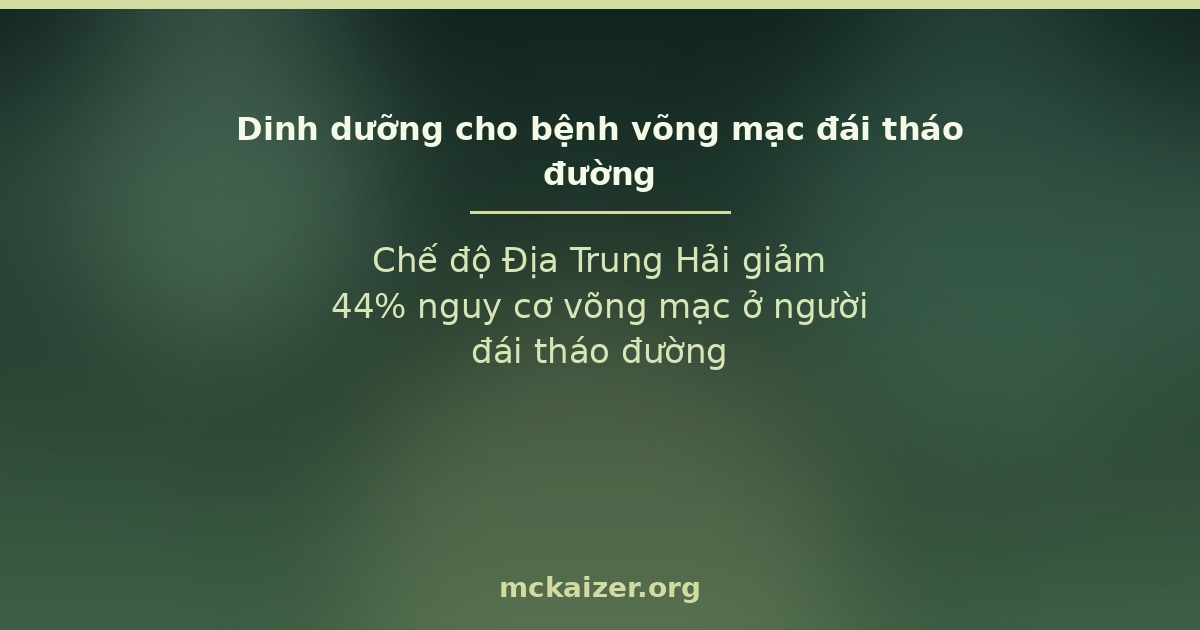 Chế độ Địa Trung Hải giảm 44% nguy cơ võng mạc ở người đái tháo đường