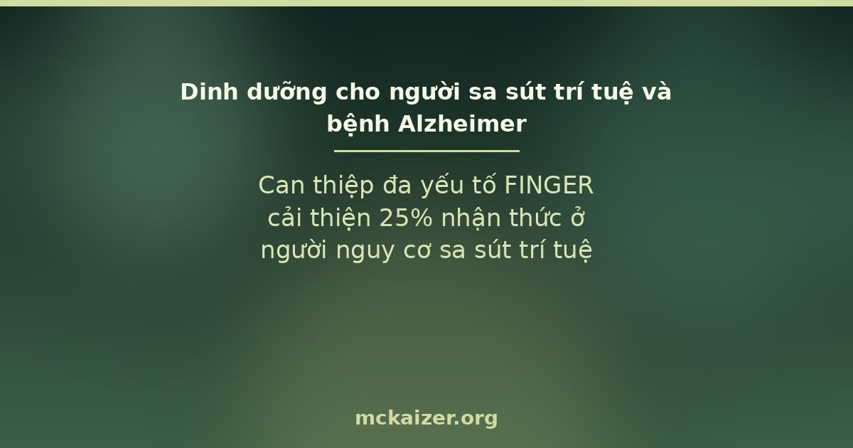 Can thiệp đa yếu tố FINGER cải thiện 25% nhận thức ở người nguy cơ sa sút trí tuệ