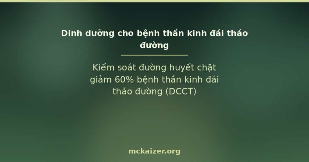 Kiểm soát đường huyết chặt giảm 60% bệnh thần kinh đái tháo đường (DCCT)