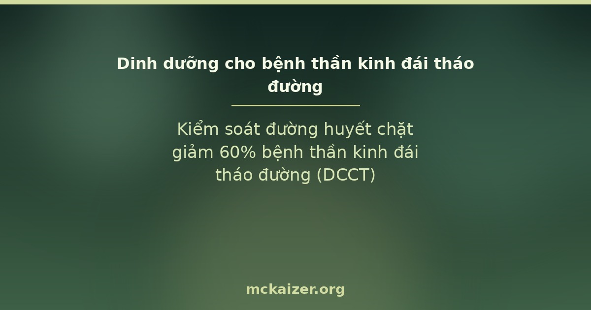 Kiểm soát đường huyết chặt giảm 60% bệnh thần kinh đái tháo đường (DCCT)