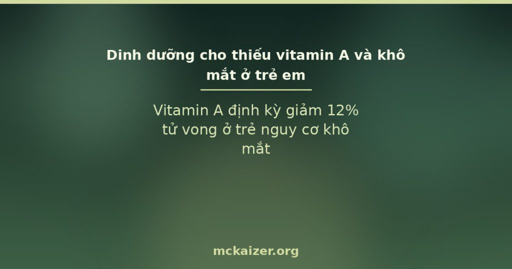 Thiếu vitamin A và khô mắt ở trẻ em: Vitamin A định kỳ giảm 12% tử vong ở trẻ nguy cơ khô mắt