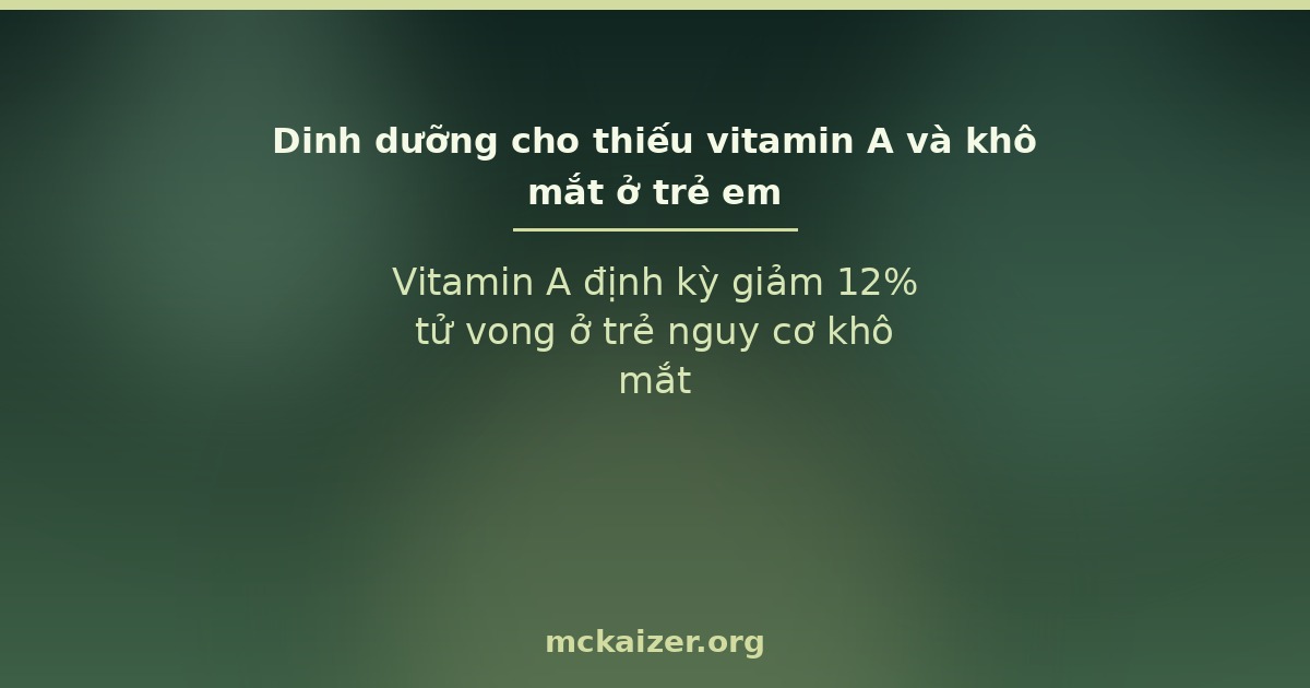 Thiếu vitamin A và khô mắt ở trẻ em: Vitamin A định kỳ giảm 12% tử vong ở trẻ nguy cơ khô mắt