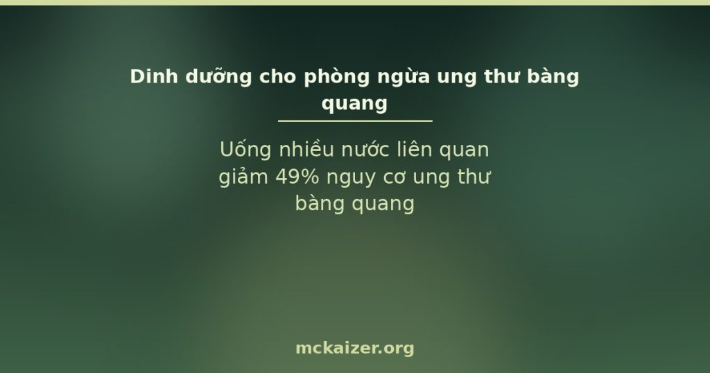 Uống nhiều nước liên quan giảm 49% nguy cơ ung thư bàng quang