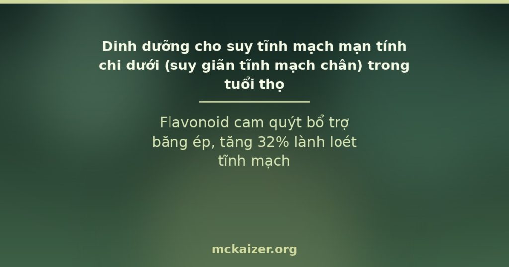 Flavonoid cam quýt bổ trợ băng ép, tăng 32% lành loét tĩnh mạch