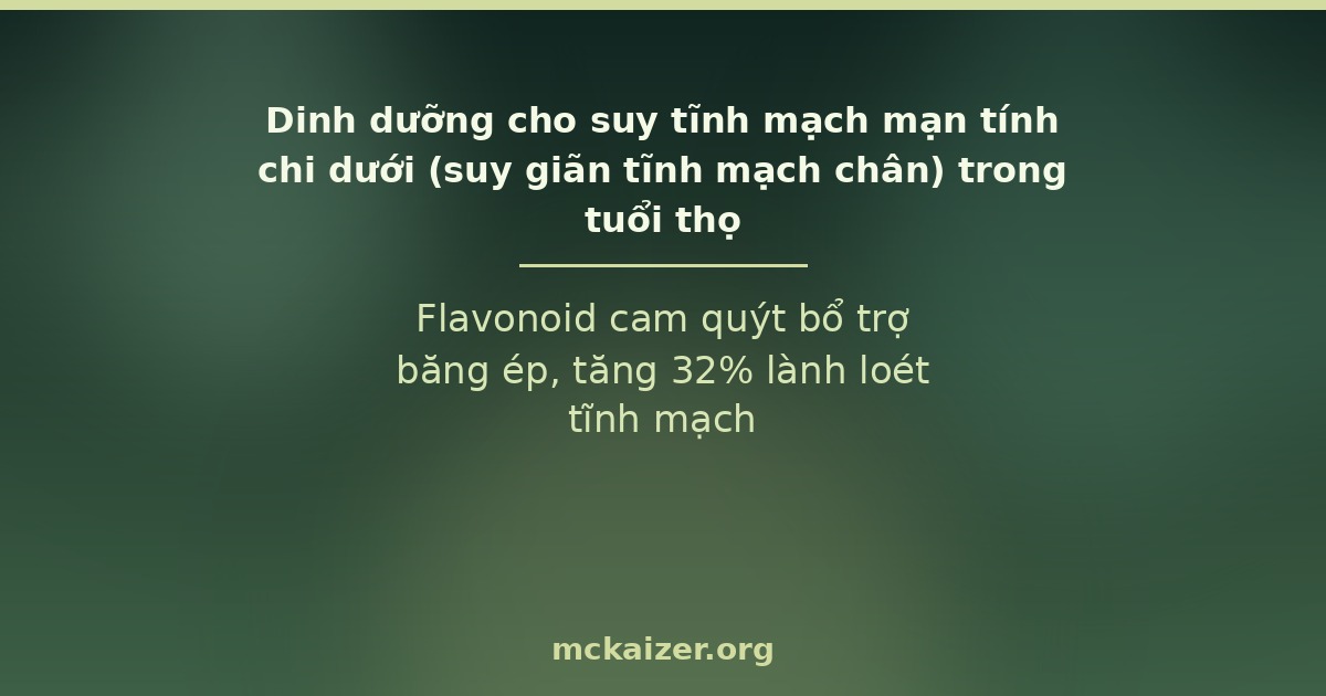 Flavonoid cam quýt bổ trợ băng ép, tăng 32% lành loét tĩnh mạch
