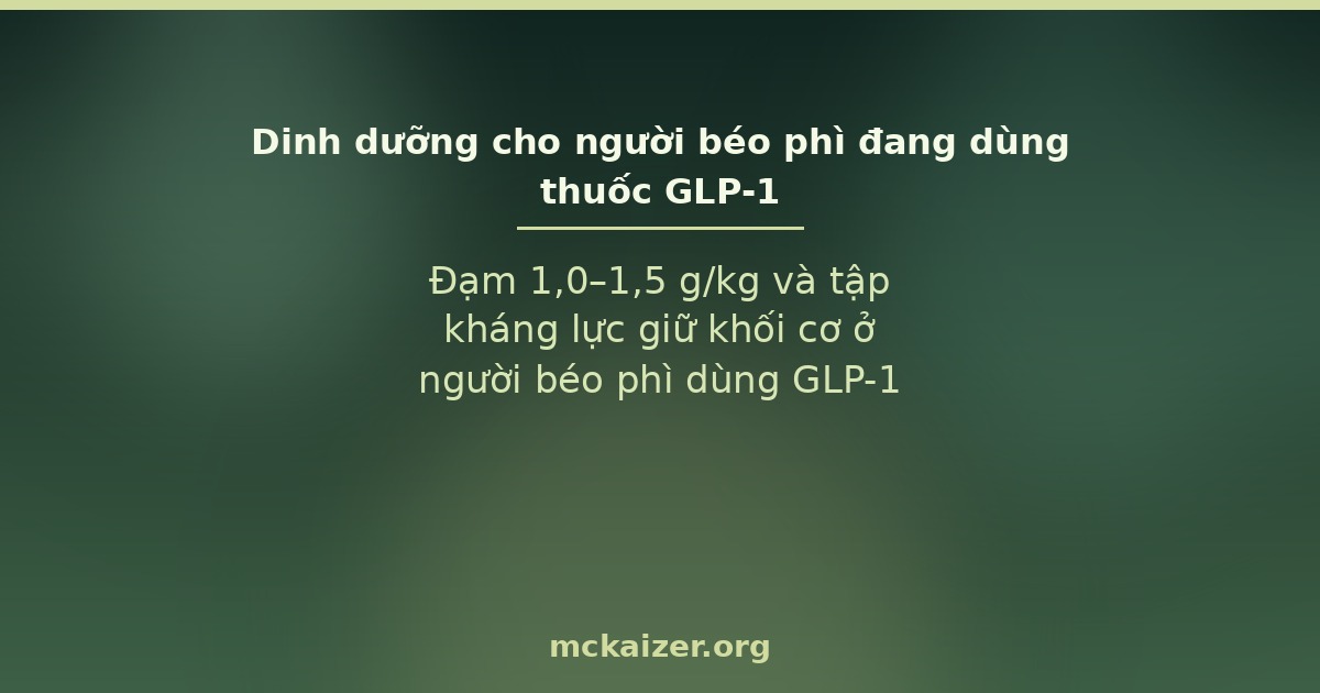 Đạm 1,0–1,5 g/kg và tập kháng lực giữ khối cơ ở người béo phì dùng GLP-1